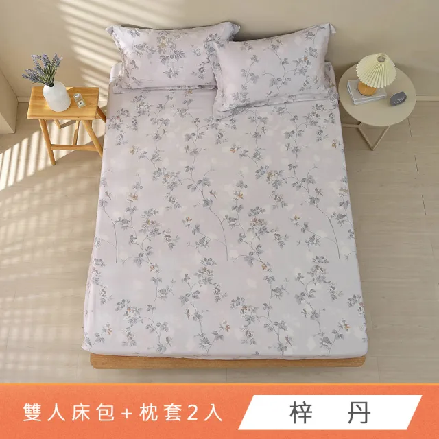 【HongYew 鴻宇】台灣製100%天絲 床包枕套組 雙人(多款 60支/300織)