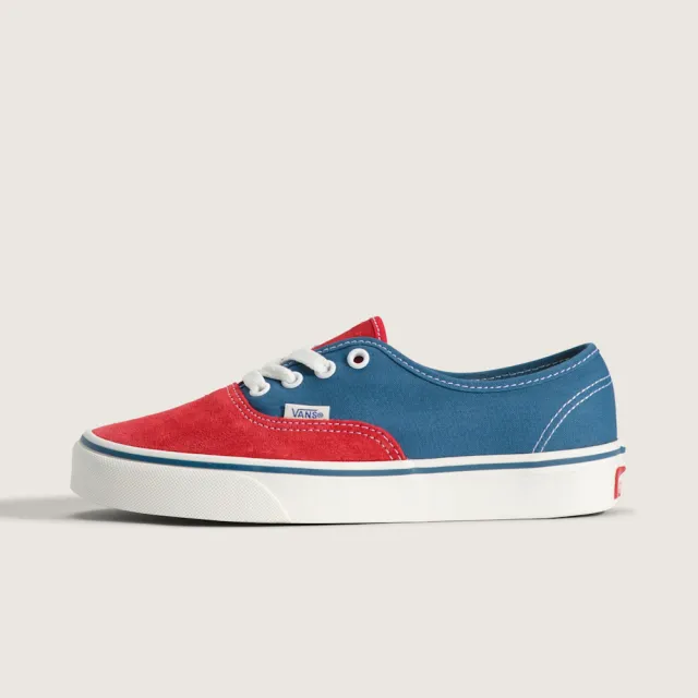 【VANS】官方旗艦 Authentic 藍色/紅色滑板鞋 休閒鞋