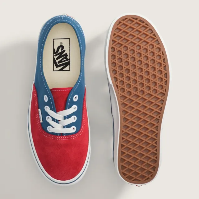 【VANS】官方旗艦 Authentic 藍色/紅色滑板鞋 休閒鞋
