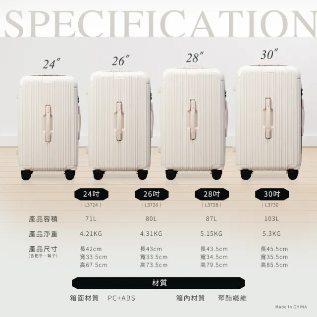 【Arlink】2入組 24吋 3:7胖胖行李箱 旅行箱(行李箱24吋/胖胖箱/拉桿箱/行李箱套/防爆拉鍊行李箱)
