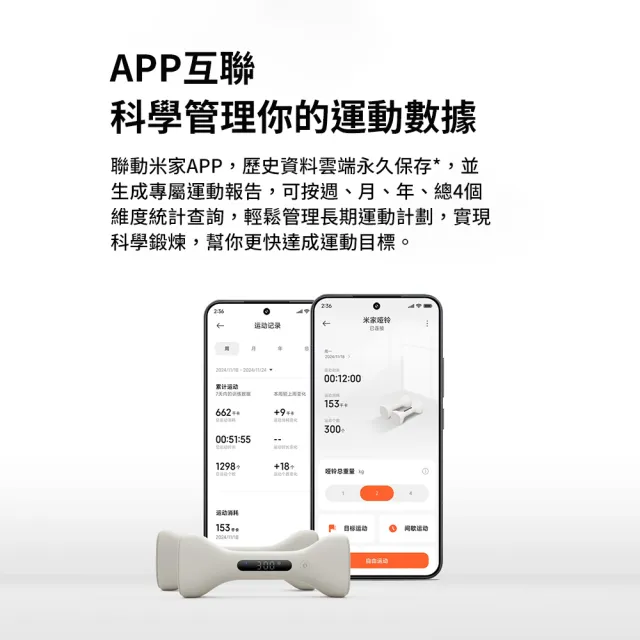 【小米】米家 智能啞鈴 陸版(米家APP聯動 多種訓練模式 健身訓練 科學減脂 減脂 塑型 多種訓練模式)