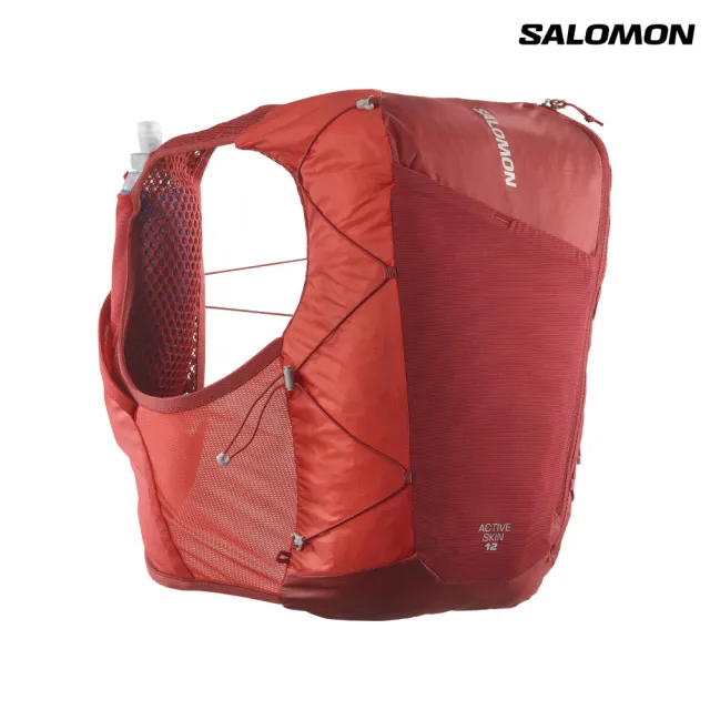 【salomon】ACTIVE SKIN 12 水袋背包組 大麗花紅