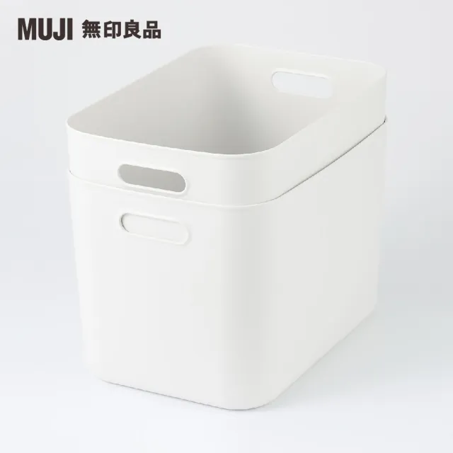 【MUJI 無印良品】軟質聚乙烯收納盒/大+中(2入組)
