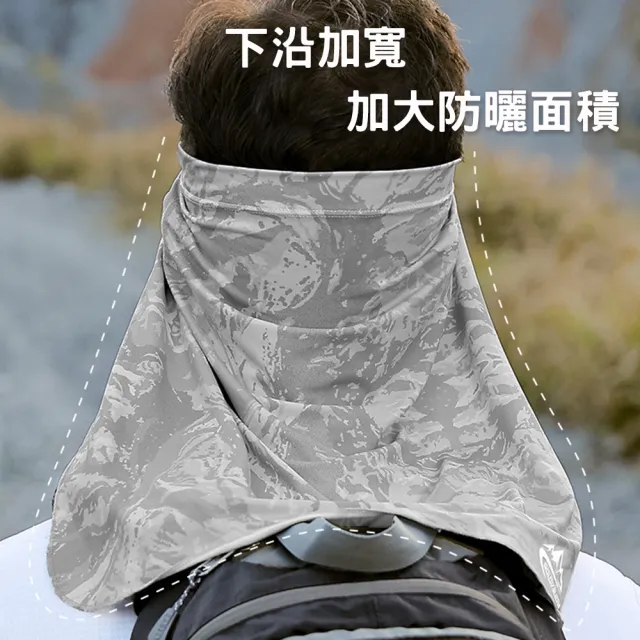 【Threeshape】3件組 3S夏日冰絲防曬帽簾面罩 (涼感 抗紫外線 抗UV 戶外 釣魚 騎行 口罩 遮陽)