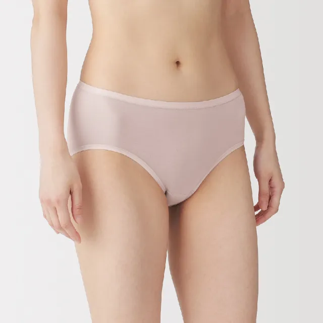 【MUJI 無印良品】女柔滑中腰內褲(深灰/黑色/黃橘/摩卡棕/淺粉/淺綠/藍色)