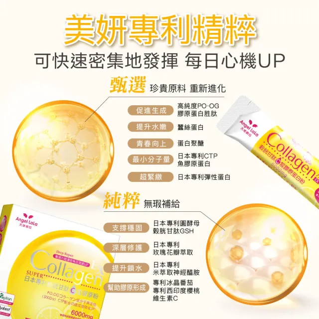 【Angel LaLa 天使娜拉】EX C皙榖胱甘肽膠原粉x8盒(15包/盒/檸檬/膠原蛋白/穀胱甘肽/神經醯胺/賴雅妍)