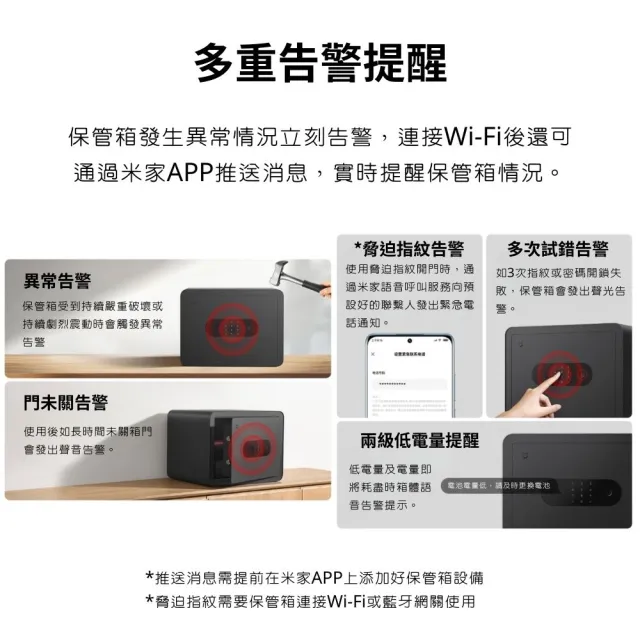 【小米】米家 智能保險箱 30cm 陸版(指紋鎖 密碼鎖 家用 小型 辦公 文件櫃 保險櫃 保管箱)