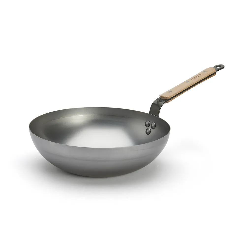 【de Buyer 畢耶】原礦木柄蜂蠟系列 單柄中華北京炒鍋28cm