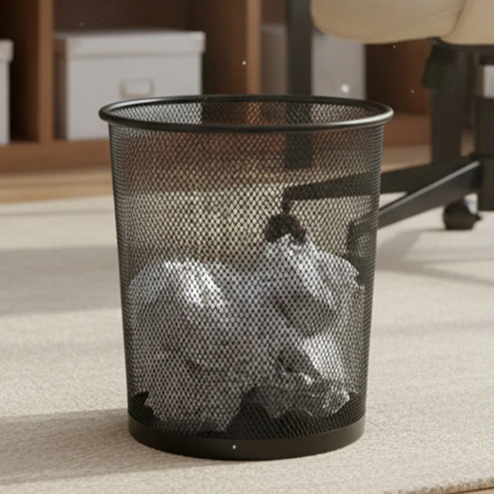 【撥撥的架子】16L 圓型大網狀垃圾筒 工業風垃圾桶 垃圾筒 金屬垃圾桶 居家置物桶(工業風垃圾桶)