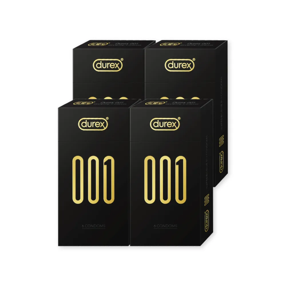 【Durex 杜蕾斯】001水性聚氨脂PU保險套6入x4(共24入-避孕套/衛生套/001系列)