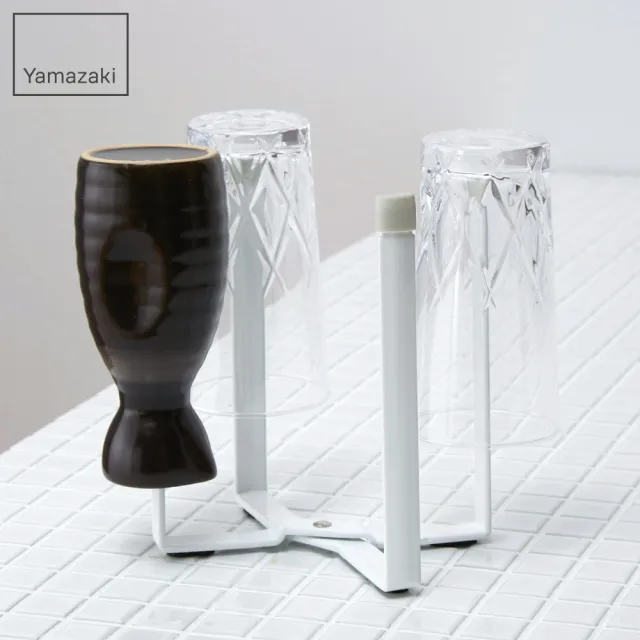 【YAMAZAKI】Plate多用途支撐架-S-白(收納架/置物架/杯架/垃圾袋架/瀝水架) 