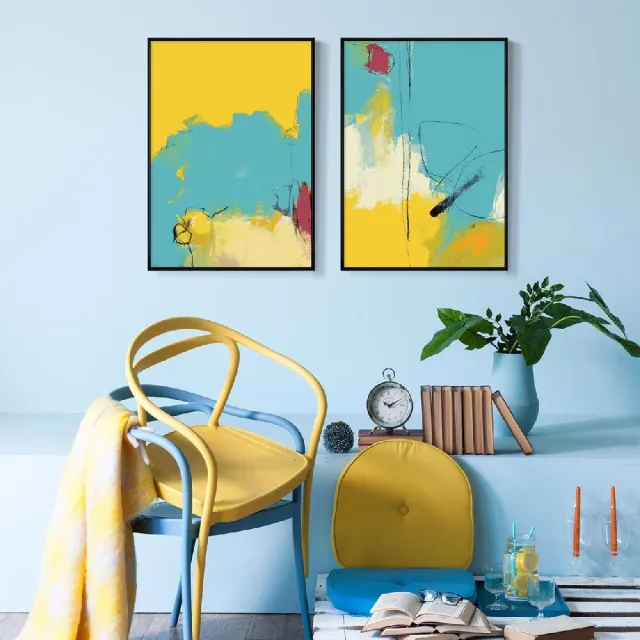 【菠蘿選畫所】陽光的白日夢二幅聯畫組合-42x60cm(畫/臥房掛畫/居家佈置/藝廊牆/餐廳掛畫/民宿裝飾畫)