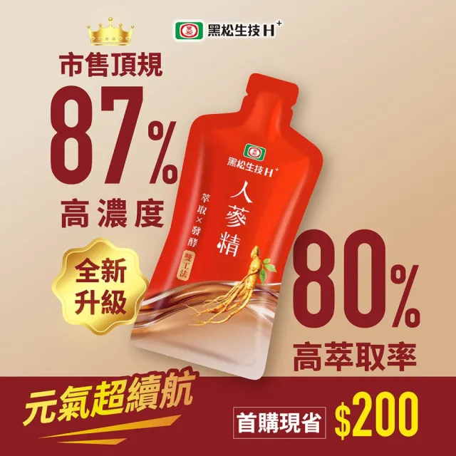 【黑松生技】87%高濃度｜黑松人蔘精 20入x3盒(共60入)