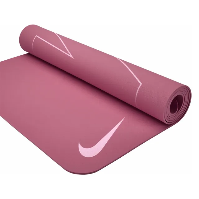 【NIKE 耐吉】雙面瑜珈墊 4MM YOGA MAT 012黑/201藕紅/809粉橘/643玫瑰粉(運動墊 訓練墊 止滑 輕巧 便攜)