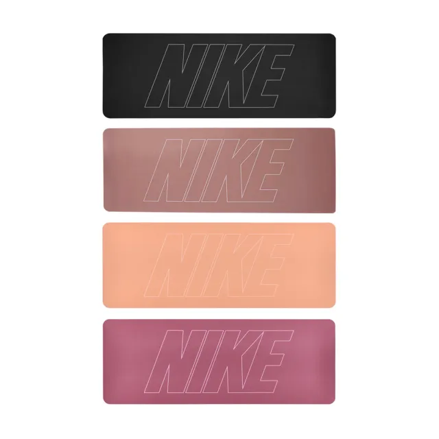 【NIKE 耐吉】雙面瑜珈墊 4MM YOGA MAT 012黑/201藕紅/809粉橘/643玫瑰粉(運動墊 訓練墊 止滑 輕巧 便攜)