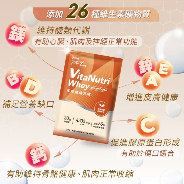 【PF+ 運動營養】多效濃縮乳清蛋白粉30g_海鹽奶蓋紅茶x10包/盒(即沖即飲不易結塊/優蛋白/好吸收好消化)