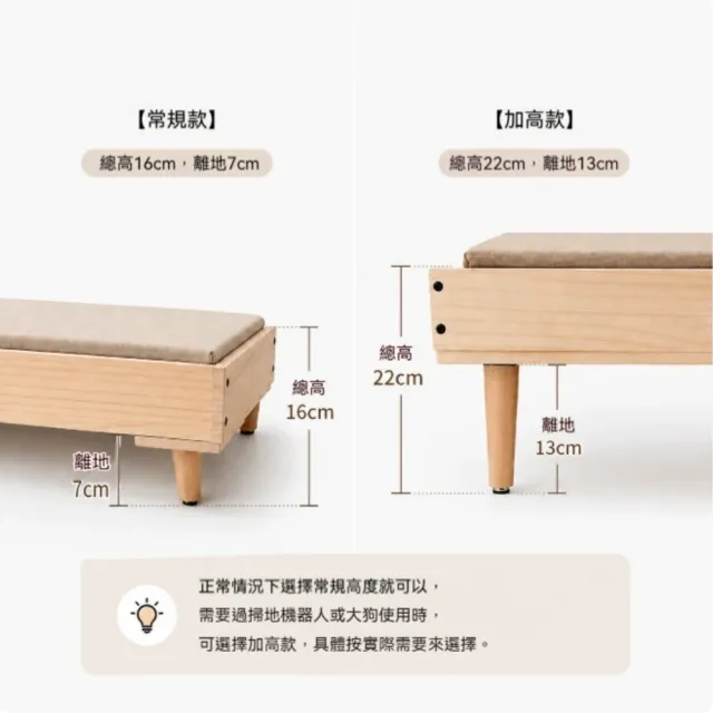 【銘利萊】寵物床 木質狗床 四季窩墊 中小型寵物窩 大型犬臥榻 離地床體 堅固耐用68*51*22cm