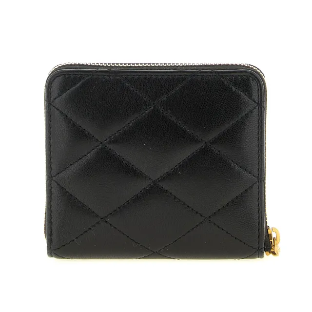 【YSL】SAINT LAURENT Cassandre Bijou 粒面小牛皮 拉鍊 皮夾 卡夾 零錢包 短夾 黑色 862522AAANG1000