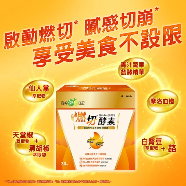 【我的健康日記】燃切酵素 6盒組共180包(劉品言代言 摩洛血橙 天堂椒萃 青汁蔬果發酵粉取物)