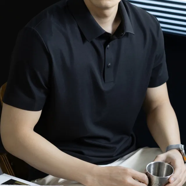 【巴黎精品】現貨+預購 POLO衫男短袖針織上衣高彈力男裝上衣(高爾夫球衫夏季鬆弛感男襯衫9色a1ne1)