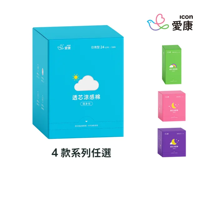【愛康】透芯涼感棉－隨身包單盒(護墊/日用/夜用/加長)