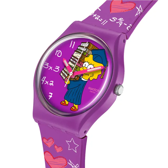 【SWATCH】CLASS ACT 辛普森家庭/經典手錶/男錶/女錶/瑞士製造 SO28Z118(34mm)