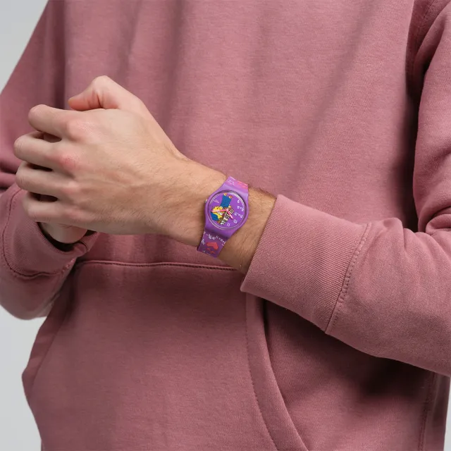 【SWATCH】CLASS ACT 辛普森家庭/經典手錶/男錶/女錶/瑞士製造 SO28Z118(34mm)
