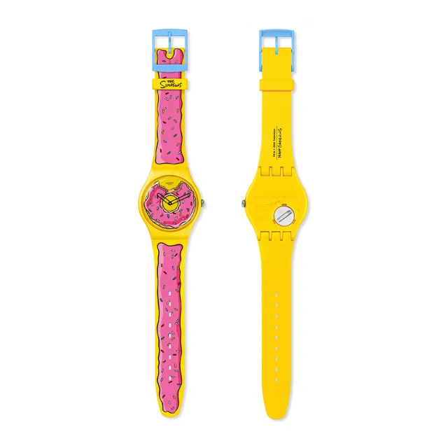 【SWATCH】SECONDS OF SWEETNESS 辛普森家庭/甜甜圈錶/經典手錶/男錶/女錶/瑞士製造 SO29Z134(41mm)