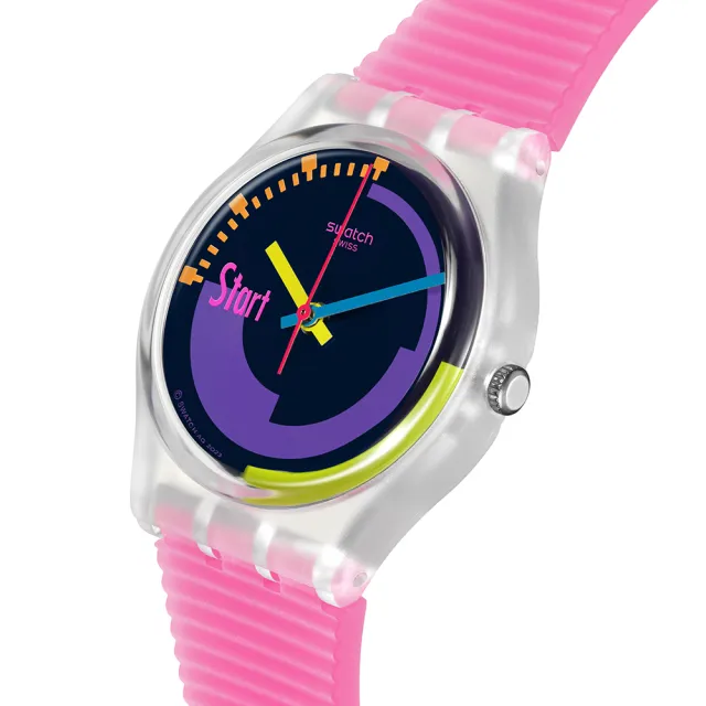 【SWATCH】NEON PINK PODIUM 經典手錶/男錶/女錶/瑞士製造 SO28K111(34mm)