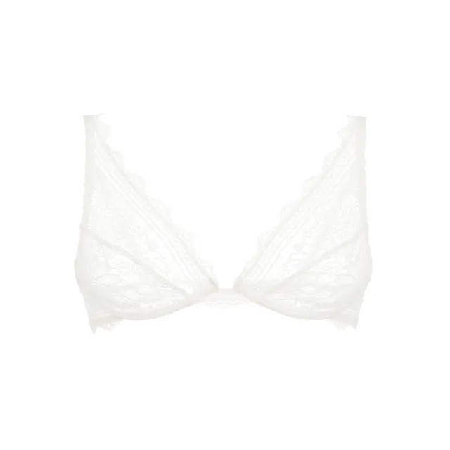 【Simone Perele 西蒙佩兒】無襯內衣｜FREESIA 小蒼蘭 義大利頂級蕾絲 法國精品 極致柔軟 象牙白 白色內衣