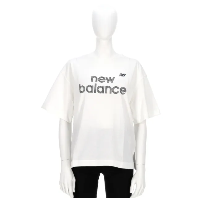 【NEW BALANCE】女款 白色 美規 寬鬆 文字 印花 T恤 運動 休閒 短袖 WT61L713WT