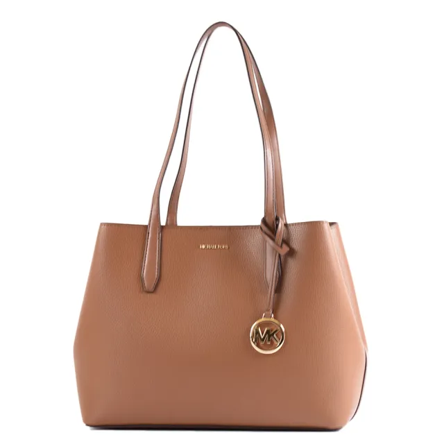 【Michael Kors】Avalon 鵝卵石紋磁釦變型托特包-焦糖色/中