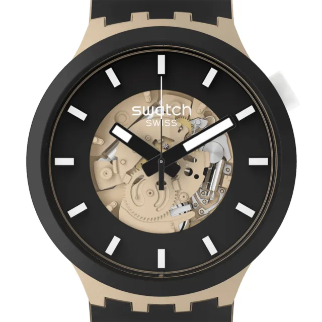 【SWATCH】TIME FOR TAUPE 大錶面手錶/男錶/女錶/瑞士製造 SB03C100(47mm)