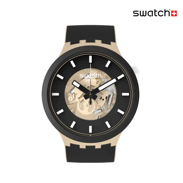 【SWATCH】TIME FOR TAUPE 大錶面手錶/男錶/女錶/瑞士製造 SB03C100(47mm)