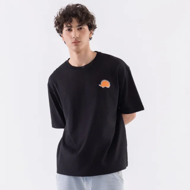 【SCANDINAVIAN FOREST 北歐小刺蝟】厚磅寬版純棉T(雙層貼布) T恤 純棉t 素t tshirt 男T 女T 厚磅 Oversize