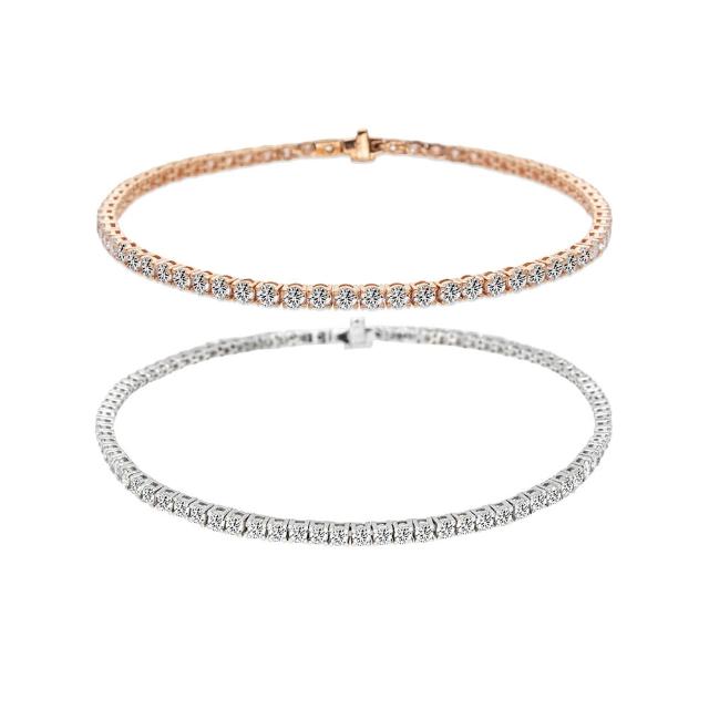 【JR.L JEWELRY】3克拉 戀曲鑽石手鍊(培育鑽石 9K)