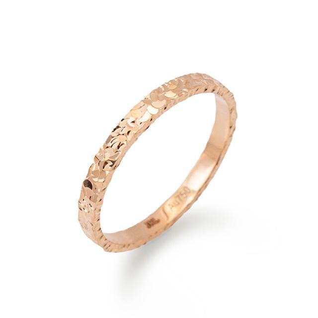 【JR.L JEWELRY】18K玫瑰金 碎冰K金戒指(固定戒圍)