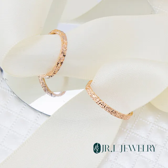 【JR.L JEWELRY】18K玫瑰金 碎冰K金戒指(固定戒圍)