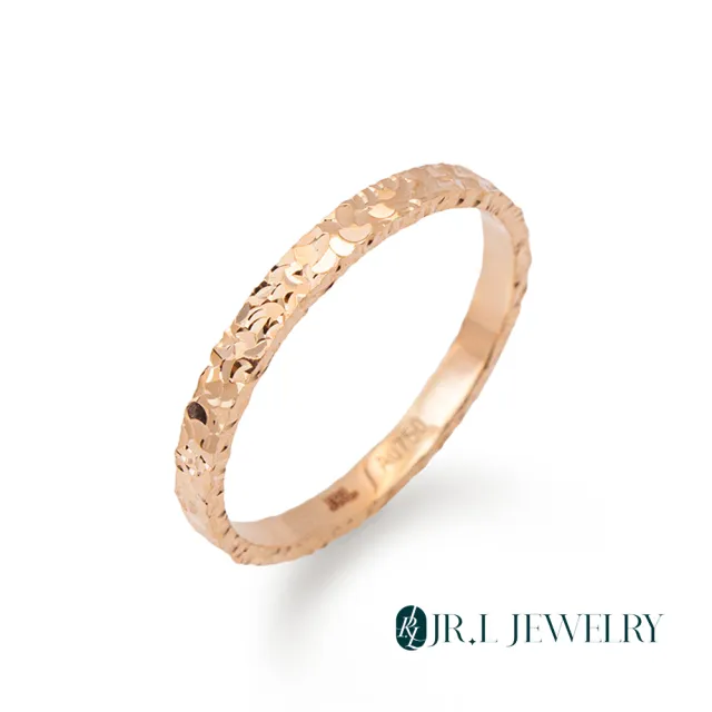 【JR.L JEWELRY】18K玫瑰金 碎冰K金戒指(固定戒圍)