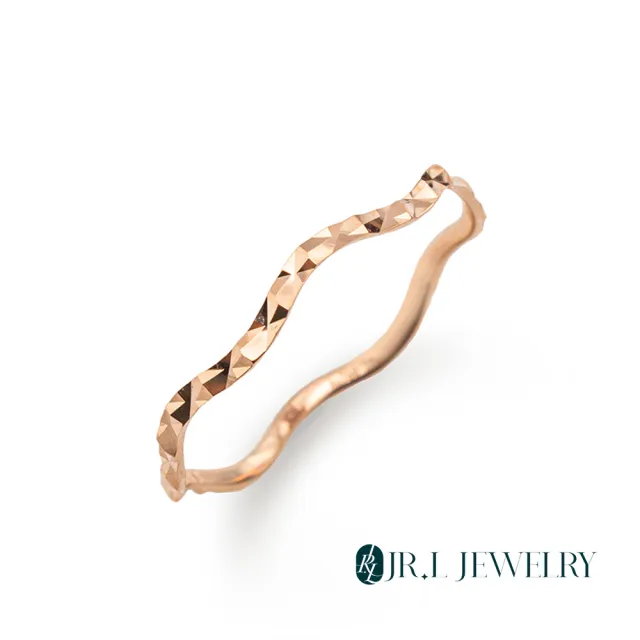 【JR.L JEWELRY】18K玫瑰金 刻面浪花K金戒指(固定戒圍)