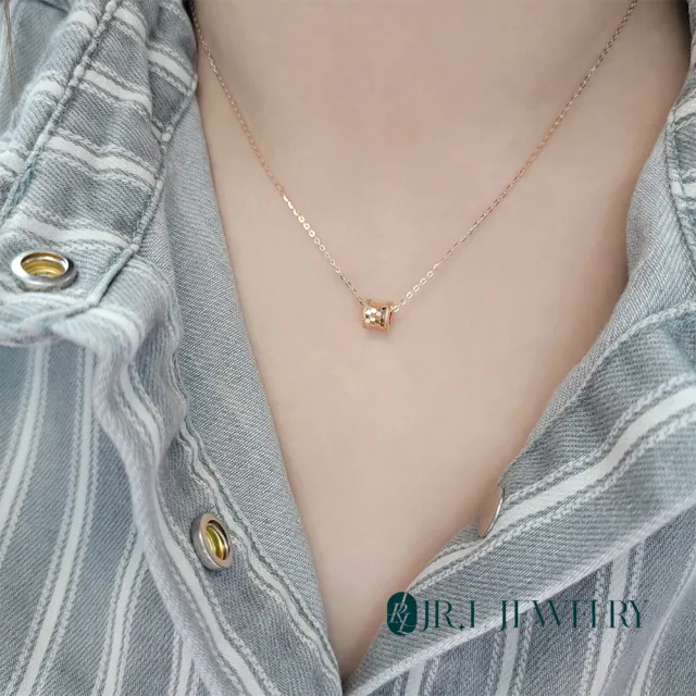 【JR.L JEWELRY】18K玫瑰金 流金樂章圓柱18K金墜 (附贈銀鍍玫瑰金鍊)