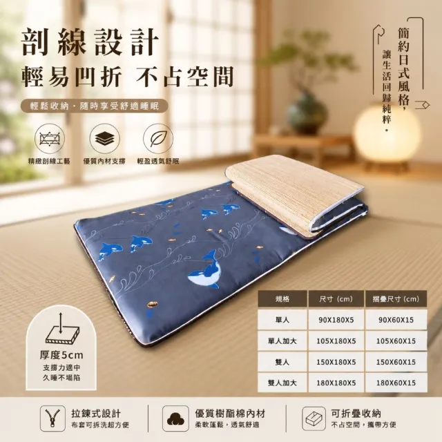 【Mexsmon 美思夢】雙人 5cm 冬暖夏涼青竹床墊(5x6尺)台灣工廠出貨住宿 客房 學生 宿舍 民宿 租屋 收納