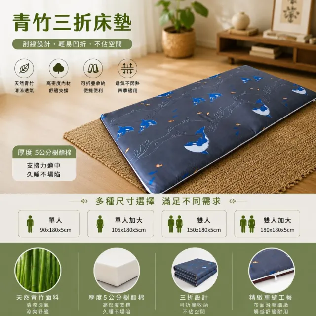 【Mexsmon 美思夢】雙人 5cm 冬暖夏涼青竹床墊(5x6尺)台灣工廠出貨住宿 客房 學生 宿舍 民宿 租屋 收納
