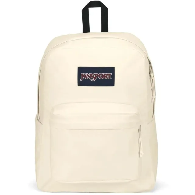 【JANSPORT】Superbreak Plus 後背包 運動包 休閒包 米 白(JS0A4QUE7S1)（其他規格）