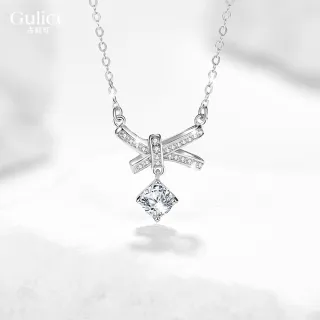 【Gulicc 古莉可】輕奢 蝴蝶結方晶 鎖骨鍊 項鍊 (7夕情人節 生日 鎖骨鍊 項鍊 飾品 禮物)