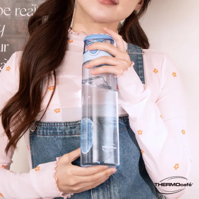 【THERMOcafe 凱菲】收納式提環彈蓋隨手瓶900ml(TCTD-900)