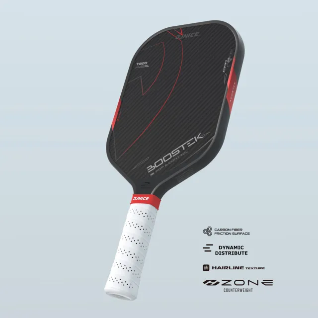 【JNICE 久奈司】一年保固 高階拍 布斯特 BOOSTEK GEN5 匹克球 匹克球拍 (碳纖紅/碳纖白)