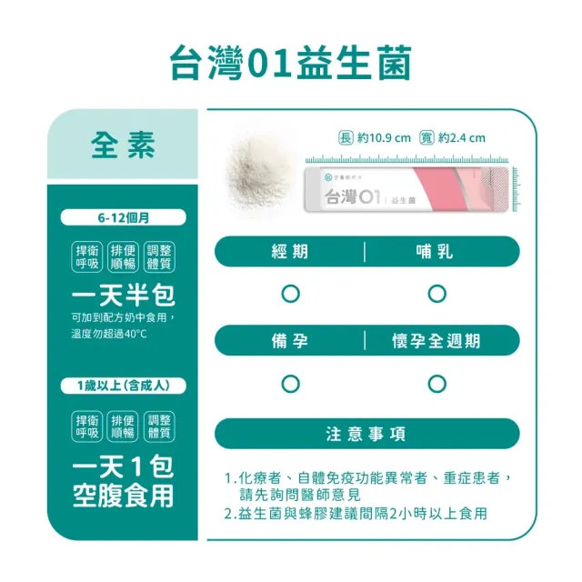 【營養師輕食】台灣01益生菌 9入組(一入30包 新升級100% 無過敏原 調整呼吸、體質、排便)
