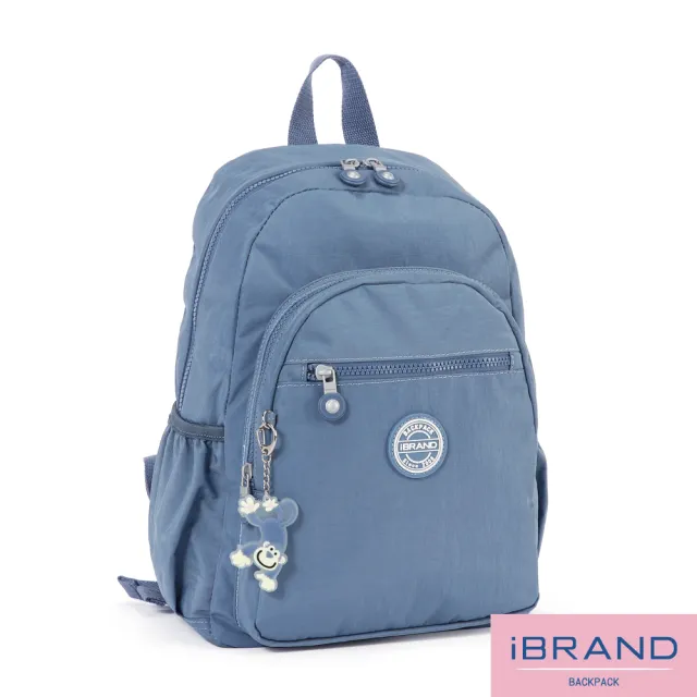 【iBrand】雙11 趣味派對尼龍口袋後背包(寶寶藍)