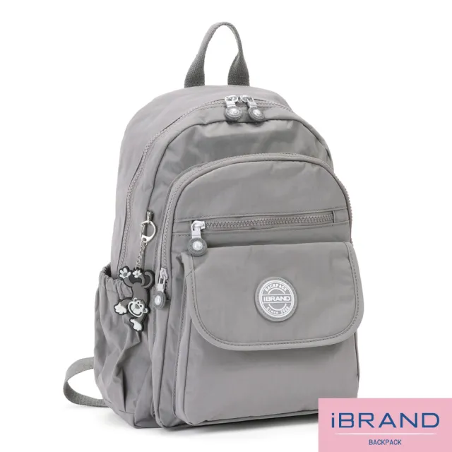 【iBrand】雙11 簡約輕盈尼龍多功能後背包(自信灰)